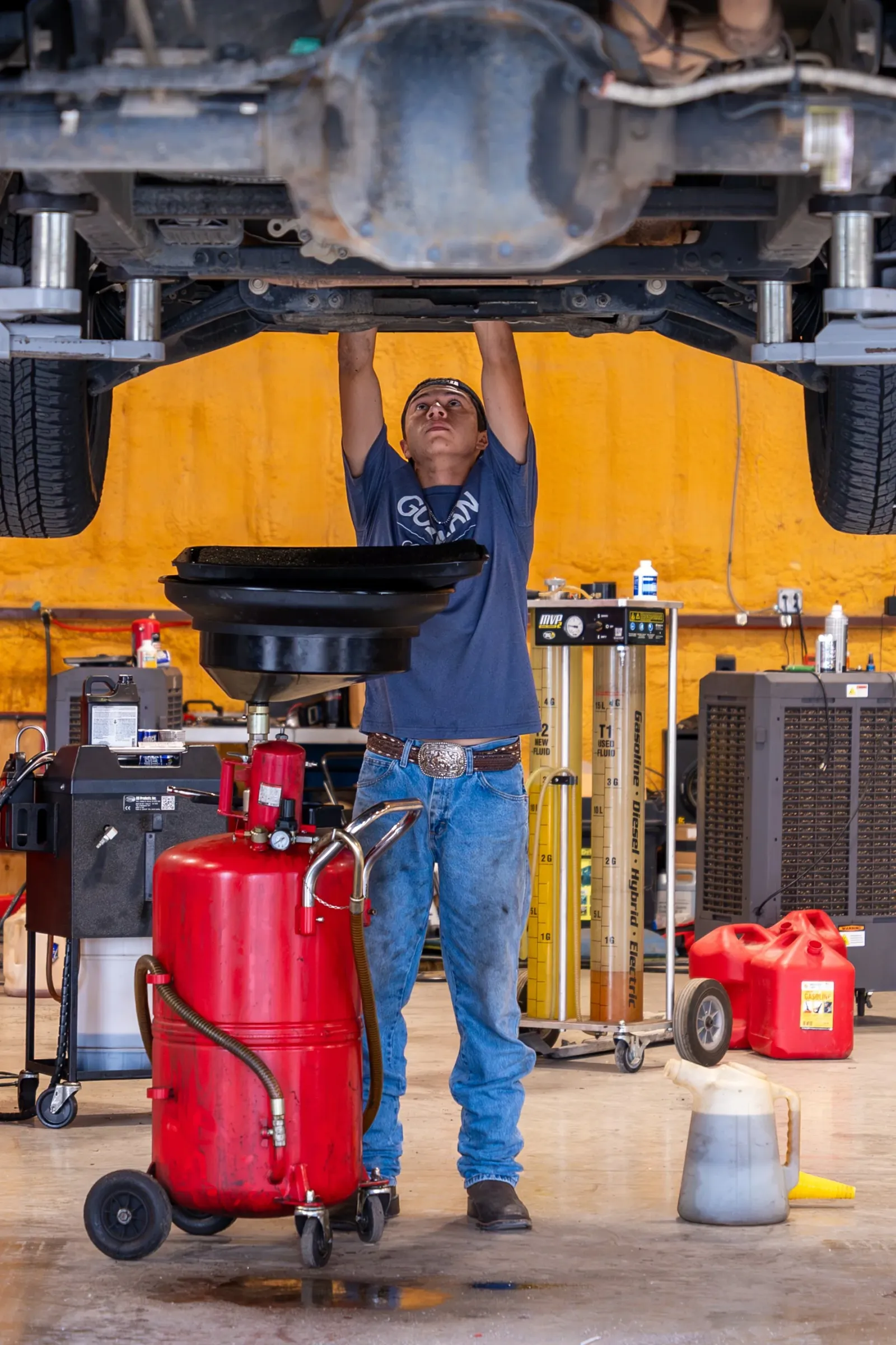 Guzman Automotive technician on the shop floor